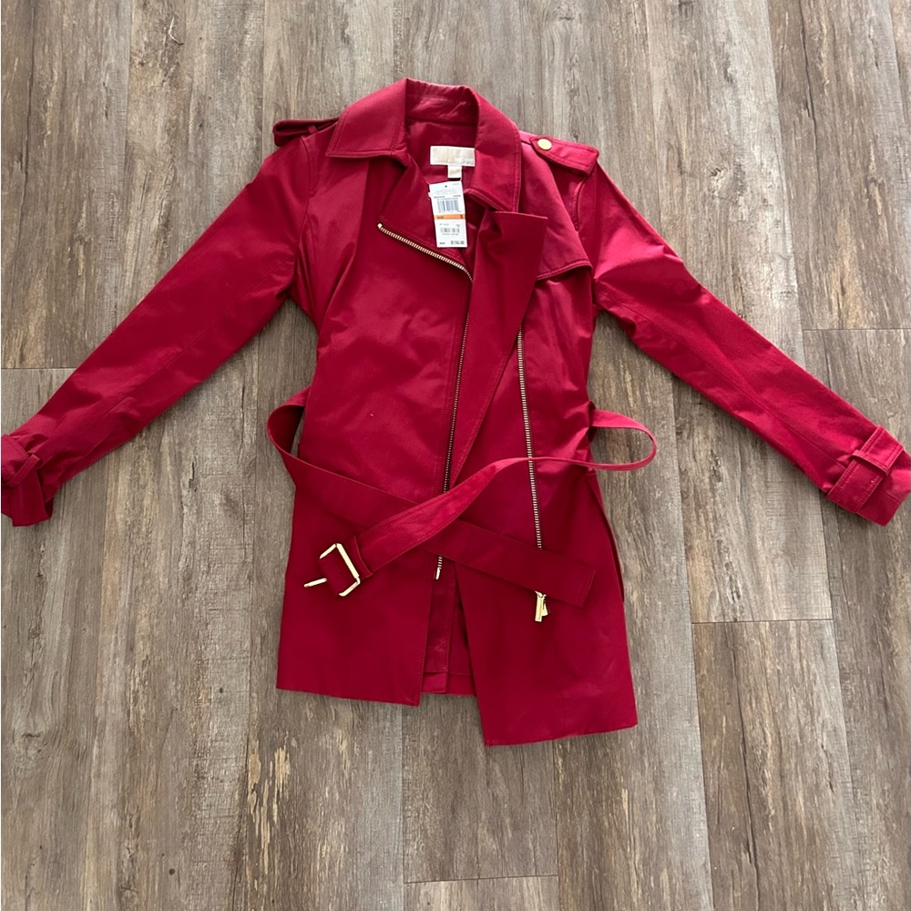 Michael Kors raincoat. Red.  Size S.  NWT